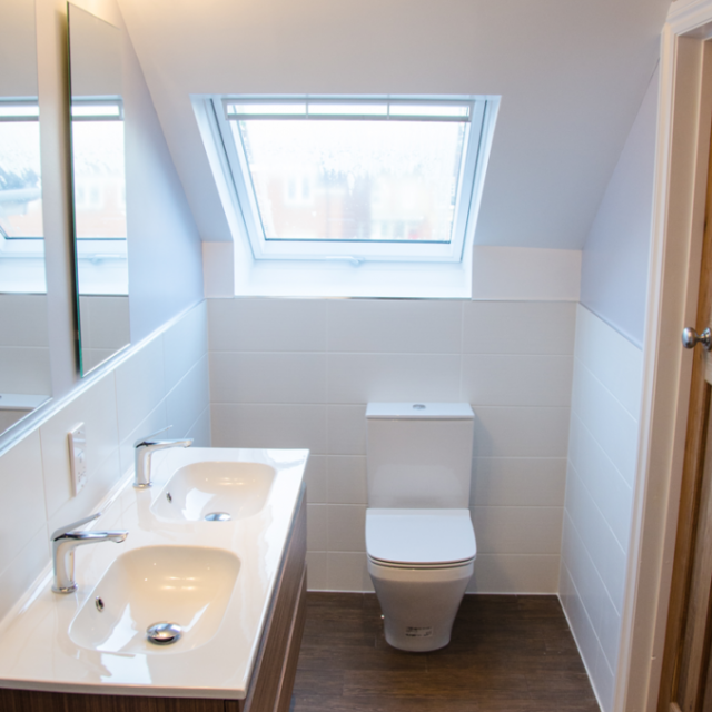 bathroom in attic extension in Bristol - Loft Living